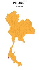 Phuket Map is highlighted on the Thailand map with detailed State and region outlines.