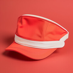 Lightweight Tennis Visor on Coral Background with Copy Space - Perfect for Match Day