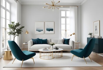 Photo interior modern design room 3d illustration