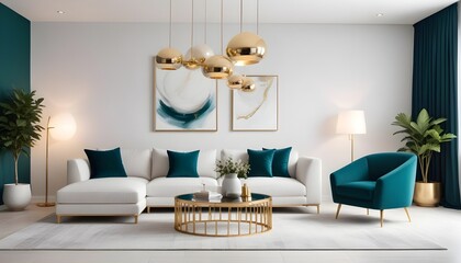 Obraz premium Photo interior modern design room 3d illustration