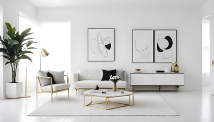 Photo interior modern design room 3d illustration