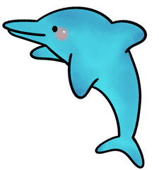 cute blue dolphin illustration
