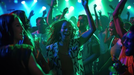 The vibrant nightclub party