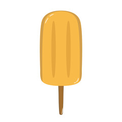 Doodle ice cream tropical fruits lemon pineapple banana stick cute summer illustration food enjoy that can be used for social media, sticker, wallpaper, e.t.c with yellow orange colors