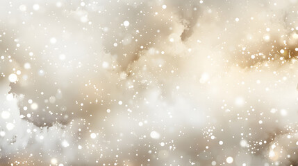 Obraz premium A tranquil background featuring soft beige and white bokeh lights, creating a serene and elegant atmosphere. Ideal for winter themes, peaceful designs, and sophisticated settings.