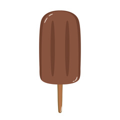Doodle ice cream chocolate stick cute summer illustration food enjoy that can be used for social media, sticker, wallpaper, e.t.c with brown color