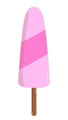 Doodle ice cream tropical strawberry raspberry stick cute summer illustration food enjoy that can be used for social media, sticker, wallpaper, e.t.c with pink color
