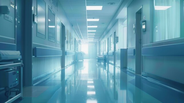 World Patient Safety Day, International Surgeon's Day. An empty hospital corridor - Powered by Adobe