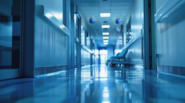 World Patient Safety Day, International Surgeon's Day. An empty hospital corridor