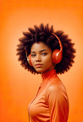 portrait of a woman with headphones