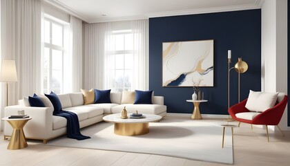 Photo interior modern design room 3d illustration