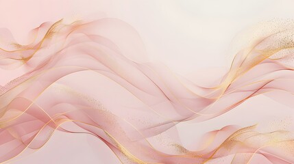 Obraz premium Abstract dusty blush liquid watercolor background with golden cracks. Pastel pink marble alcohol ink drawing effect. Vector illustration design template for wedding invitation