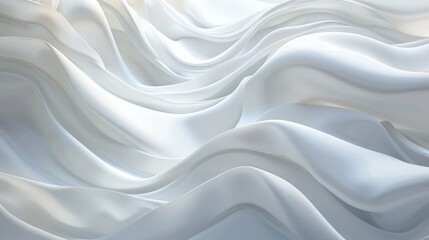 Obraz premium Abstract white waves flow harmoniously with a clean backdrop, creating a minimalistic and serene visual experience
