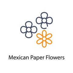 Mexican Paper Flowers vector icon