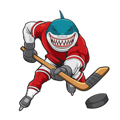 hockey mascot shark vector illustration design