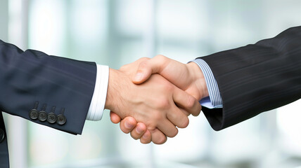 オフィスで握手するビジネスマン