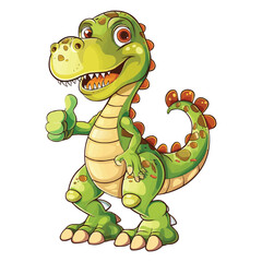 Naklejka premium vector cute Cartoon dinosaur giving thumb up