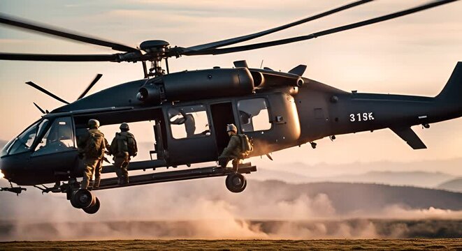 Black hawk black helicopter.