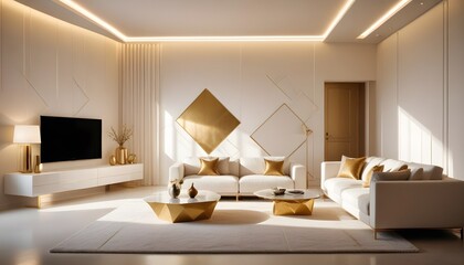 Fototapeta premium Photo interior modern design room 3d illustration