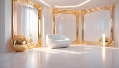 Photo interior modern design room 3d illustration
