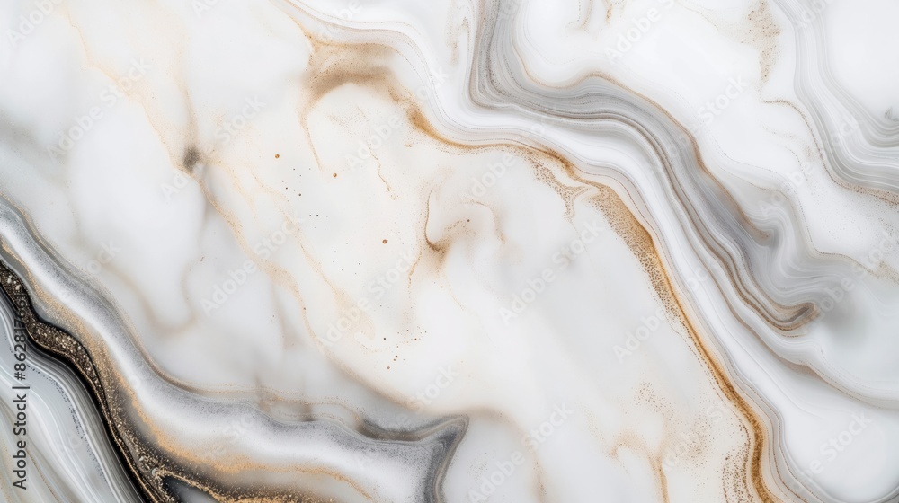 Poster close-up of light marble texture with swirling white and green tones. abstract design makes a visual
