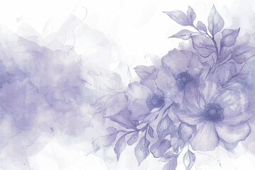 Hand drawn violet color floral background