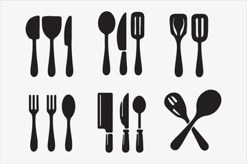 kitchenware silhouette vector illustration on a White Background