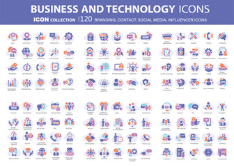 Customer service, branding, influencer, contact icon set. Contact us, follower, marketing, leadership, influence, content, community and customer icons. Support and satisfaction icon set. Vector set	