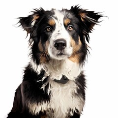 Gaucho sheepdog dog breed standing against white background, AI Generated