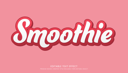 smoothie editable 3d text effect template bold typography and abstract style drinks logo and brand