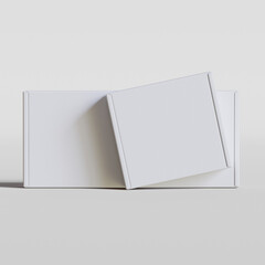 White paper cardboard box isolated on gray background