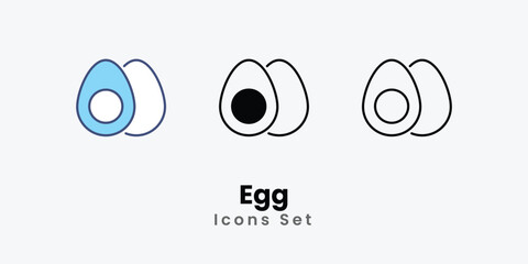 Egg icons vector set stock illustration
