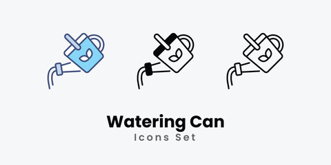 Watering Can icons vector set stock illustration