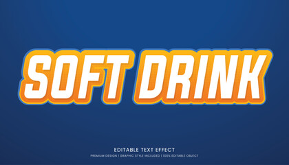 soft drink editable 3d text effect template bold typography and abstract style drinks logo and brand