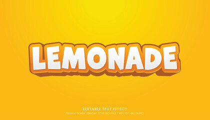 lemonade editable 3d text effect template bold typography and abstract style drinks logo and brand