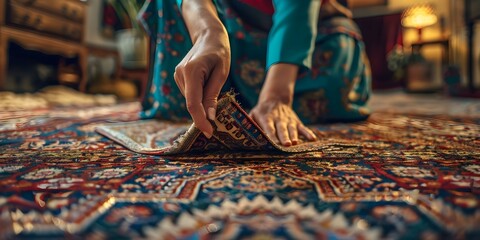 Residential dry cleaners service diligently removing carpet dirt with professionalism and hard work. Concept Residential Cleaning, Dry Cleaning Service, Carpet Cleaning, Professionalism, Hard Work