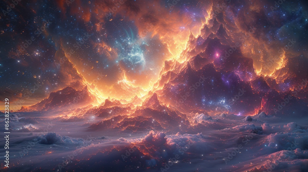 Wall mural an expedition to the outer edges of the universe, where the fabric of space-time bends and distorts 