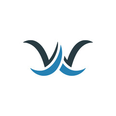 letter W abstract logo vector illustration template design