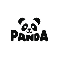 cute panda wild animal logo vector illustration template design