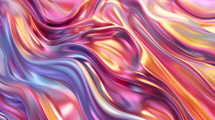 Obraz premium Blue and Purple Holographic Abstract Blurred Iridescent Gradient Background ,abstract background of holographic silk or satin with some smooth folds in it