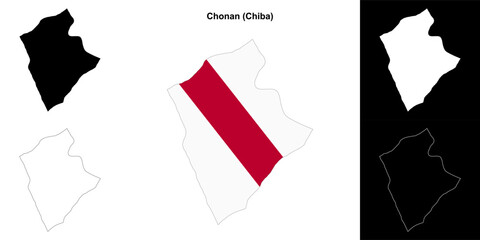 Chonan (Chiba) outline map set