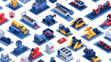 Industrial Machinery Seamless Pattern