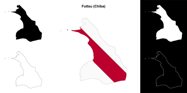 Futtsu (Chiba) outline map set