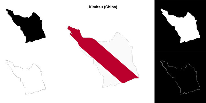 Kimitsu (Chiba) outline map set