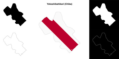Yokoshibahikari (Chiba) outline map set