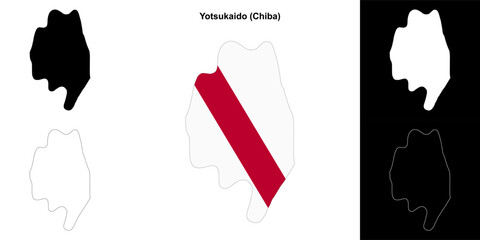 Yotsukaido (Chiba) outline map set