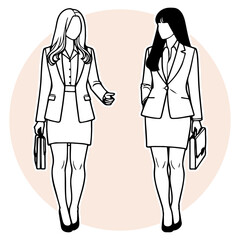 Business People Walking and Discussing.