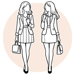 Business People Walking and Discussing.