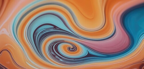 Fototapeta premium Abstract patterns of liquid stains with chrome highlights in pastel colors