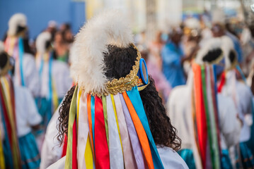 Congado or Congada in Minas Gerais State in Brazil, a famous expression of Brazilian and african culture and religiosity with dancers, kings, queens, catholic saints, drums and crowns.